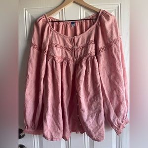 Pink Old Navy Long Sleeve Blouse